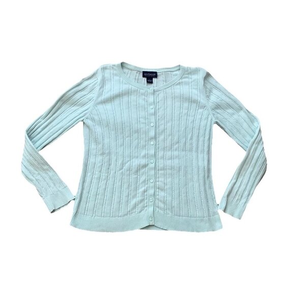 Ann Taylor Button Cardigan Sweater Large Light Mint Green - Picture 1 of 8